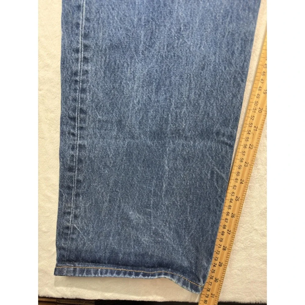 Levis 501 Jeans Mens 46x32 Blue Denim Button Fly Straight Leg Medium Wash XX